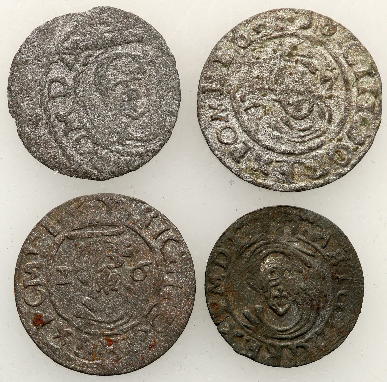 Zygmunt III Waza. Trzeciak 1624 - 1626, Łobżenica, zestaw 4 monet